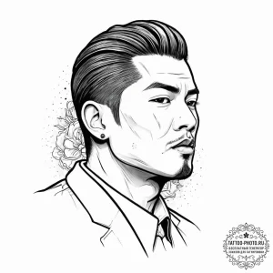Yakuza (symbolism), artistic tattoo sketch, o... - эскиз тату (№1753631388_0, 27.07.2025 15:49) — tattoo-photo.ru