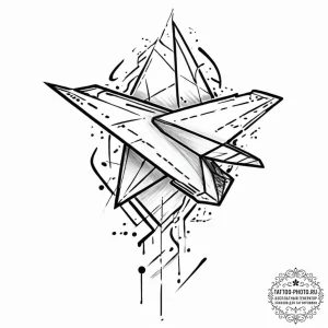 A minimalist tattoo of the paper airplane fro... - эскиз тату (№1753634196_0, 27.07.2025 16:36) — tattoo-photo.ru