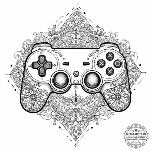 Tattoo sketch a deconstructed game controller... - эскиз тату (№1753634817_0, 27.07.2025 16:46) — tattoo-photo.ru
