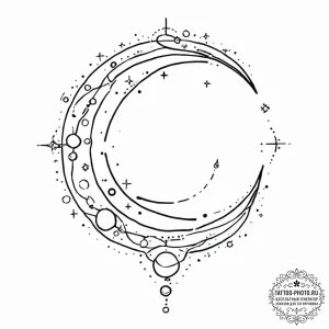 Tattoo sketch a zodiac constellation intertwi... - эскиз тату (№1753635634_0, 27.07.2025 17:00) — tattoo-photo.ru