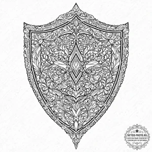 Tattoo design a weathered medieval shield bea... - эскиз тату (№1753635839_0, 27.07.2025 17:03) — tattoo-photo.ru