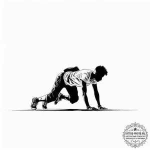 Tattoo sketch a single, powerful push-up silh... - эскиз тату (№1753636677_0, 27.07.2025 17:17) — tattoo-photo.ru