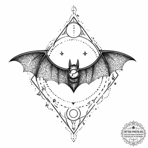 A neo-traditional tattoo of the bat-signal in... - эскиз тату (№1753637079_0, 27.07.2025 17:24) — tattoo-photo.ru