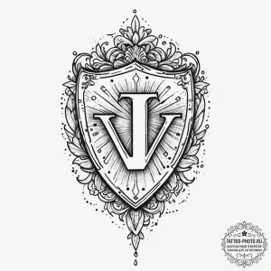 Tattoo design a stylized shield with a family... - эскиз тату (№1753637481_0, 27.07.2025 17:31) — tattoo-photo.ru