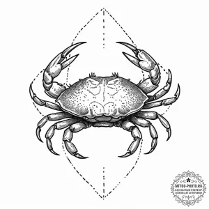 Tattoo design a minimalist cancer crab, its s... - эскиз тату (№1753639084_0, 27.07.2025 17:58) — tattoo-photo.ru