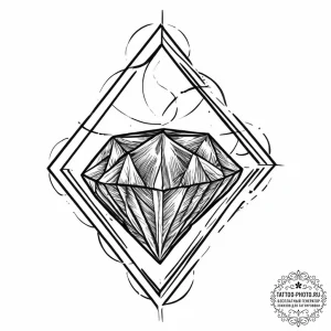 Tattoo sketch a diamond shape, strong and unb... - эскиз тату (№1753639291_0, 27.07.2025 18:01) — tattoo-photo.ru