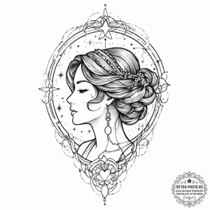 Tattoo design a virgo constellation, with sta... - эскиз тату (№1753641313_0, 27.07.2025 18:35) — tattoo-photo.ru
