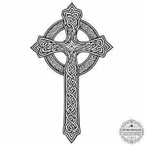 Tattoo design a 'celtic cross' with family na... - эскиз тату (№1753643738_0, 27.07.2025 19:15) — tattoo-photo.ru