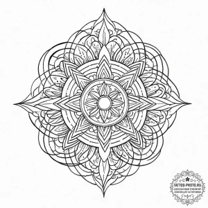 Tattoo design a blend of sharp, angular lines... - эскиз тату (№1753643939_0, 27.07.2025 19:18) — tattoo-photo.ru