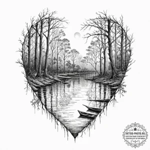 A watercolor sketch of the louisiana bayou fr... - эскиз тату (№1753645532_0, 27.07.2025 19:45) — tattoo-photo.ru