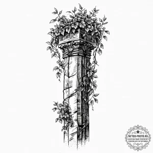 Tattoo sketch a single, strong vine climbing... - эскиз тату (№1753645919_0, 27.07.2025 19:51) — tattoo-photo.ru