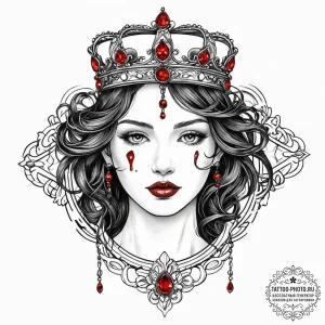 Tattoo design 'player 1' with a crown above i... - эскиз тату (№1753647328_0, 27.07.2025 20:15) — tattoo-photo.ru