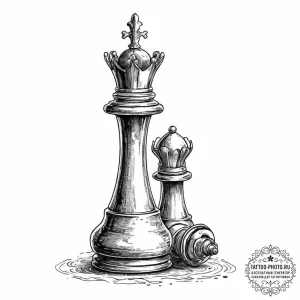 A single chess piece (e.g., the queen), ink i... - эскиз тату (№1753648760_0, 27.07.2025 20:39) — tattoo-photo.ru
