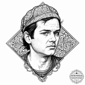 A graphic novel portrait of the main characte... - эскиз тату (№1753649142_0, 27.07.2025 20:45) — tattoo-photo.ru