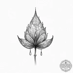 Tattoo design a single dewdrop glistening on... - эскиз тату (№1753649543_0, 27.07.2025 20:52) — tattoo-photo.ru