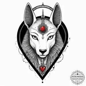 A neo-traditional portrait of anubis, the egy... - эскиз тату (№1753650392_0, 27.07.2025 21:06) — tattoo-photo.ru