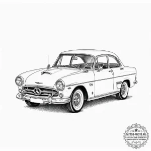 Car, tattoo flash sheet design, on a clean wh... - эскиз тату (№1753651218_0, 27.07.2025 21:20) — tattoo-photo.ru