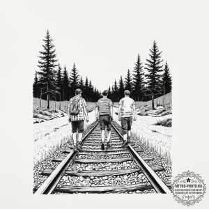 A sketch of the main characters from stand by... - эскиз тату (№1753651613_0, 27.07.2025 21:26) — tattoo-photo.ru