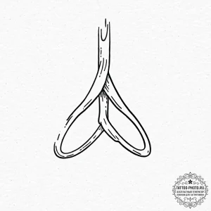 A wishbone, concept art for tattoo, on a clea... - эскиз тату (№1753651811_0, 27.07.2025 21:30) — tattoo-photo.ru