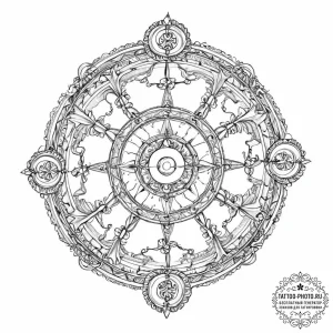 Tattoo sketch a zodiac glyph appearing on a p... - эскиз тату (№1753652816_0, 27.07.2025 21:46) — tattoo-photo.ru