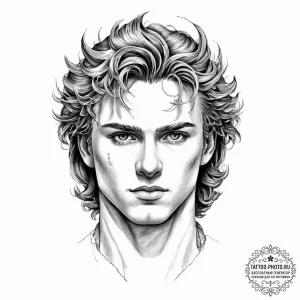 A sketch of dio brando from jojo's, "wryyyyy!... - эскиз тату (№1753658029_0, 27.07.2025 23:13) — tattoo-photo.ru
