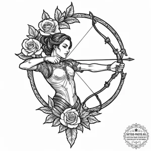 Tattoo sketch a sagittarius archer, with a dr... - эскиз тату (№1753659574_0, 27.07.2025 23:39) — tattoo-photo.ru