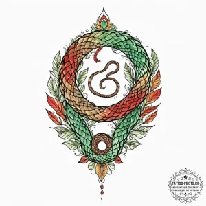 Tattoo sketch an uroboros serpent whose scale... - эскиз тату (№1753663187_0, 28.07.2025 00:39) — tattoo-photo.ru