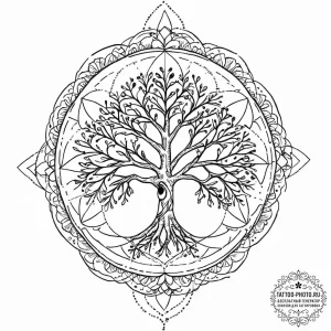 Tattoo design a human figure becoming one wit... - эскиз тату (№1753664981_0, 28.07.2025 01:09) — tattoo-photo.ru