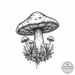 Mushroom cloud, artistic tattoo sketch, minim... - эскиз тату (№1753665368_0, 28.07.2025 01:16) — tattoo-photo.ru