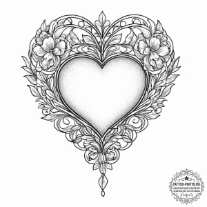 Tattoo sketch a heart shape created by the ne... - эскиз тату (№1753665563_0, 28.07.2025 01:19) — tattoo-photo.ru
