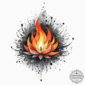 A watercolor sketch of cintra on fire,, ink i... - эскиз тату (№1753668714_0, 28.07.2025 02:11) — tattoo-photo.ru