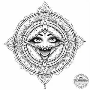 A graphic novel portrait of a beautiful but d... - эскиз тату (№1753669916_0, 28.07.2025 02:31) — tattoo-photo.ru