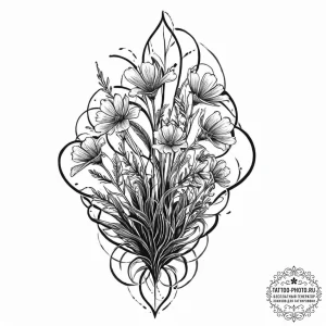 Tattoo sketch a plant with glowing, biolumine... - эскиз тату (№1753670313_0, 28.07.2025 02:38) — tattoo-photo.ru