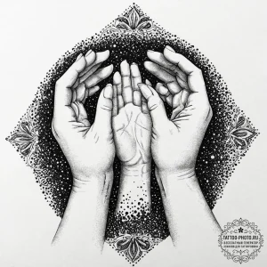 Tattoo sketch a person's hands washing away d... - эскиз тату (№1753670511_0, 28.07.2025 02:41) — tattoo-photo.ru