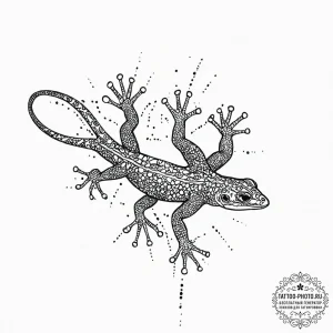 A close-up of a gecko's foot on a glass surfa... - эскиз тату (№1753671123_0, 28.07.2025 02:52) — tattoo-photo.ru
