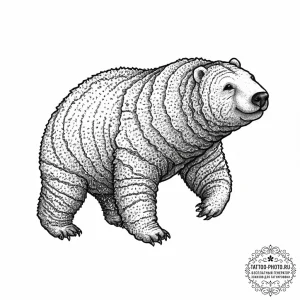 Tardigrade (water bear), tattoo line art, vib... - эскиз тату (№1753671326_0, 28.07.2025 02:55) — tattoo-photo.ru
