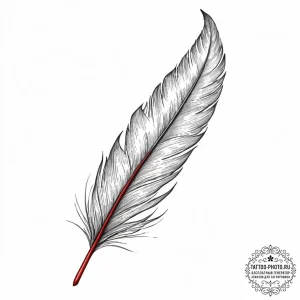 Tattoo sketch a delicate feather., artistic t... - эскиз тату (№1753671940_0, 28.07.2025 03:05) — tattoo-photo.ru