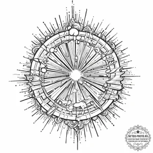 Tattoo sketch a supernova explosion, but the... - эскиз тату (№1753673156_0, 28.07.2025 03:25) — tattoo-photo.ru