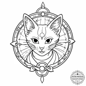 A sketch of luna and artemis, the cats from s... - эскиз тату (№1753673943_0, 28.07.2025 03:39) — tattoo-photo.ru