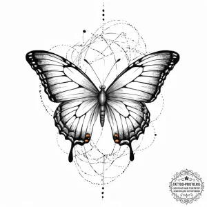 Tattoo design a butterfly with wings made of... - эскиз тату (№1753675872_0, 28.07.2025 04:11) — tattoo-photo.ru