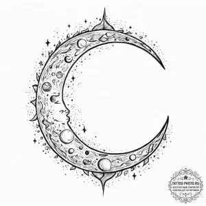 Tattoo design a celestial body, like a moon,... - эскиз тату (№1753678638_0, 28.07.2025 04:57) — tattoo-photo.ru