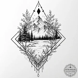 Tattoo design: a stylized representation of w... - эскиз тату (№1753680838_0, 28.07.2025 05:33) — tattoo-photo.ru