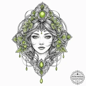 Lime, ink illustration for tattoo, on a clean... - эскиз тату (№1753681035_0, 28.07.2025 05:37) — tattoo-photo.ru