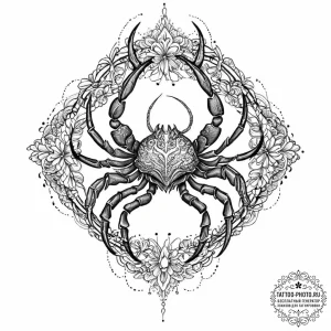 Tattoo design a scorpio scorpion, drawn with... - эскиз тату (№1753683203_0, 28.07.2025 06:13) — tattoo-photo.ru