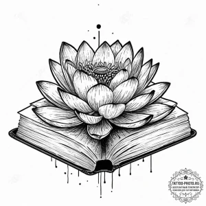 Tattoo sketch a lotus flower growing out of a... - эскиз тату (№1753683401_0, 28.07.2025 06:16) — tattoo-photo.ru