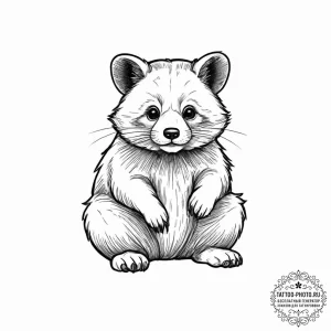 Tanuki, artistic tattoo sketch, black outline... - эскиз тату (№1753683989_0, 28.07.2025 06:26) — tattoo-photo.ru