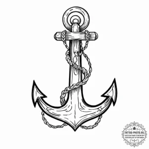 Tattoo design a sturdy anchor, symbolizing st... - эскиз тату (№1753685625_0, 28.07.2025 06:53) — tattoo-photo.ru
