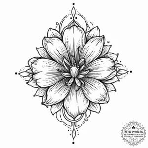 Tattoo design a beautiful, intricate flower t... - эскиз тату (№1753686020_0, 28.07.2025 07:00) — tattoo-photo.ru