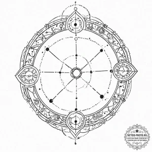Tattoo sketch a cosmic dotwork sky with the z... - эскиз тату (№1753689557_0, 28.07.2025 07:59) — tattoo-photo.ru