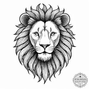 Tattoo sketch a leo lion, with a subtle symbo... - эскиз тату (№1753691486_0, 28.07.2025 08:31) — tattoo-photo.ru